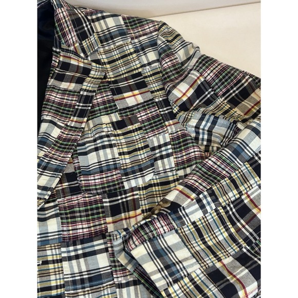 Grant Thomas XL Patchwork Madras Plaid Cotton Blazer Sport Coat Jacket Preppy - Picture 4 of 11